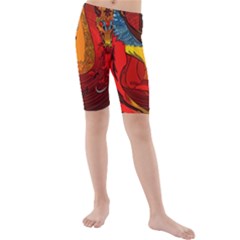 Dragon Metallizer Kids  Mid Length Swim Shorts