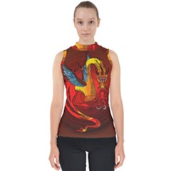 Dragon Metallizer Mock Neck Shell Top by HermanTelo