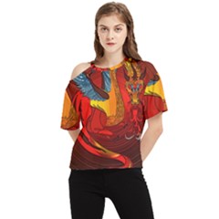 Dragon Metallizer One Shoulder Cut Out Tee