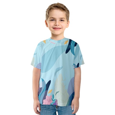 Nature Leaves Plant Background Kids  Sport Mesh Tee by Mariart