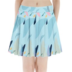 Nature Leaves Plant Background Pleated Mini Skirt by Mariart