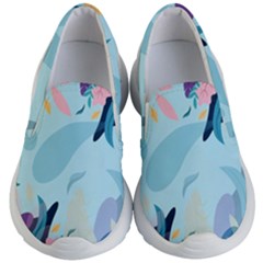 Nature Leaves Plant Background Kids Lightweight Slip Ons by Mariart