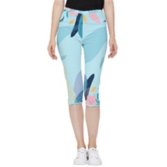 Nature Leaves Plant Background Inside Out Lightweight Velour Capri Leggings 