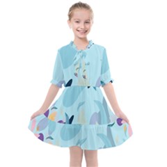 Nature Leaves Plant Background Kids  All Frills Chiffon Dress