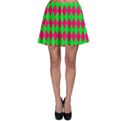 Redgreenxmasdiomandssmall Skater Skirt