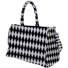 Blackwhitediomandssmall Duffel Travel Bag by DayDreamersBoutique