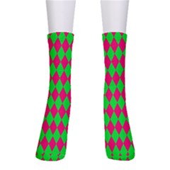 Redgreenxmasdiomandssmall Men s Crew Socks