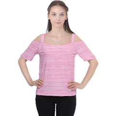 Pink Knitting Cutout Shoulder Tee