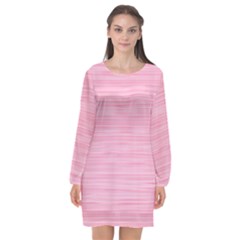 Pink Knitting Long Sleeve Chiffon Shift Dress  by goljakoff