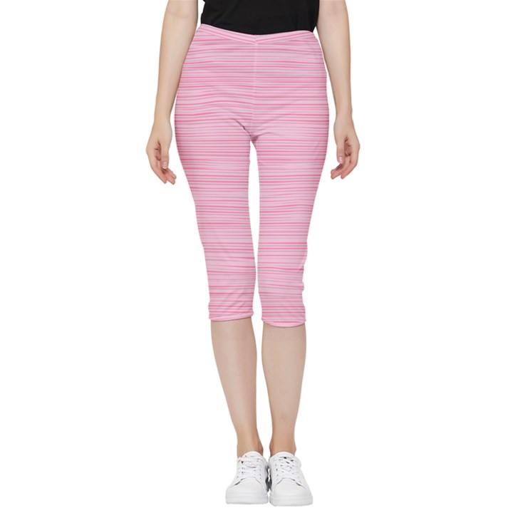 Pink knitting Inside Out Lightweight Velour Capri Leggings 