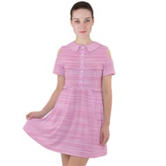 Pink Knitting Short Sleeve Shoulder Cut Out Dress 