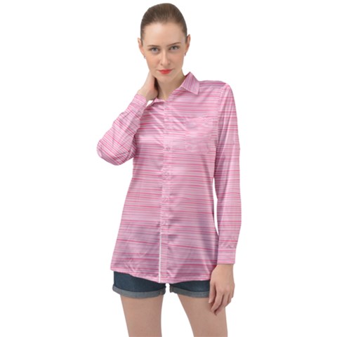 Pink Knitting Long Sleeve Satin Shirt by goljakoff