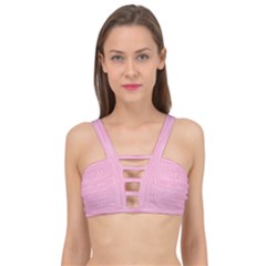 Pink Knitting Cage Up Bikini Top by goljakoff