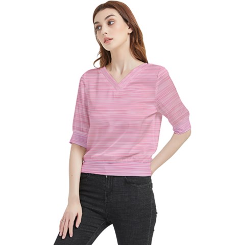 Pink Knitting Quarter Sleeve Blouse by goljakoff