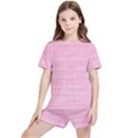 Pink knitting Kids  Tee and Sports Shorts Set View1