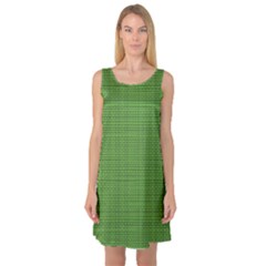 Green Knitting Sleeveless Satin Nightdress by goljakoff