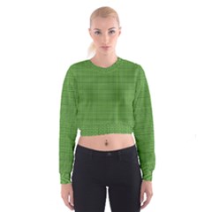 Green Knitting Cropped Sweatshirt by goljakoff