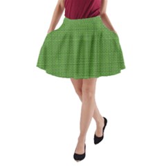 Green Knitting A-line Pocket Skirt by goljakoff