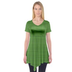 Green Knitting Short Sleeve Tunic  by goljakoff