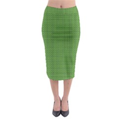 Green Knitting Midi Pencil Skirt by goljakoff