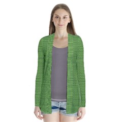 Green Knitting Drape Collar Cardigan by goljakoff