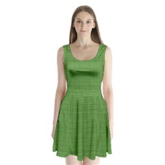 Green Knitting Split Back Mini Dress  by goljakoff