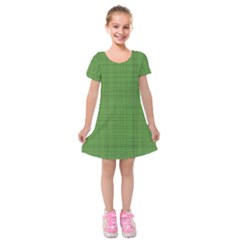 Green Knitting Kids  Short Sleeve Velvet Dress by goljakoff