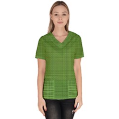 Green Knitting Women s V-neck Scrub Top by goljakoff