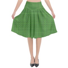 Green Knitting Flared Midi Skirt by goljakoff