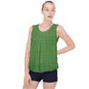 Green knitting Bubble Hem Chiffon Tank Top View1