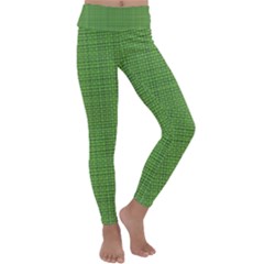 Green Knitting Kids  Lightweight Velour Classic Yoga Leggings by goljakoff