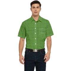 Green Knitting Men s Short Sleeve Pocket Shirt  by goljakoff