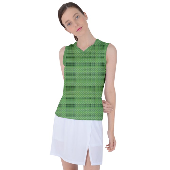 Green knitting Women s Sleeveless Sports Top