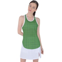 Green Knitting Racer Back Mesh Tank Top by goljakoff