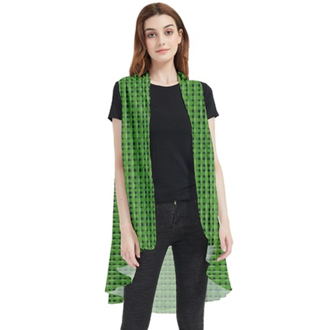 Green Knitting Sleeveless Chiffon Waistcoat Shirt by goljakoff