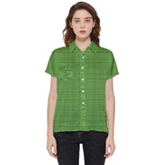 Green Knitting Short Sleeve Pocket Shirt