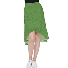 Green Knitting Frill Hi Low Chiffon Skirt by goljakoff