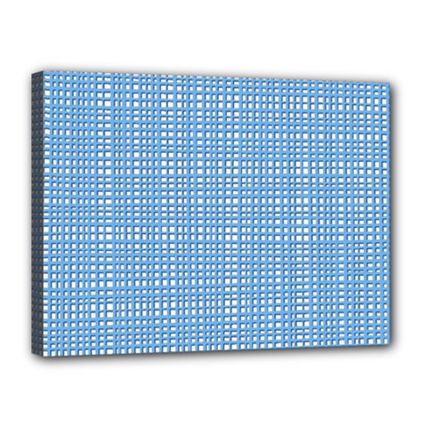 Blue Knitting Canvas 16  X 12  (stretched) by goljakoff