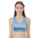 Blue knitting Sports Bra with Border View1