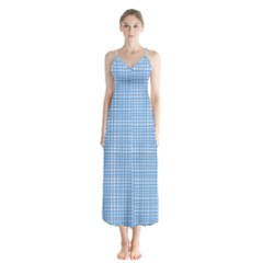 Blue Knitting Button Up Chiffon Maxi Dress by goljakoff