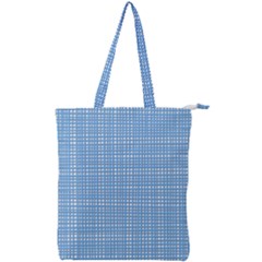 Blue Knitting Double Zip Up Tote Bag