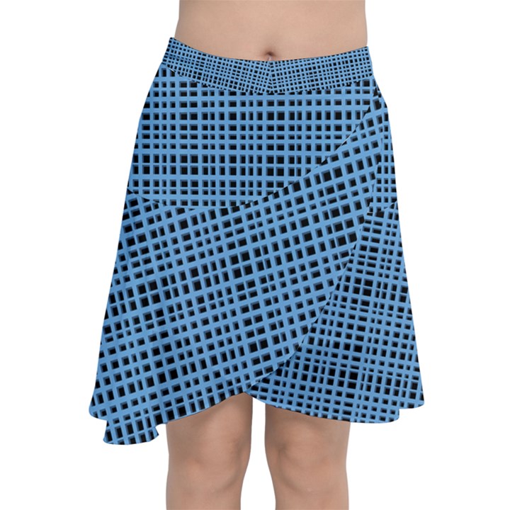 Blue knitting pattern Chiffon Wrap Front Skirt