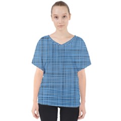 Blue Knitting Pattern V-neck Dolman Drape Top by goljakoff