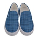 Blue knitting pattern Women s Canvas Slip Ons View1