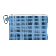 Blue Knitting Pattern Canvas Cosmetic Bag (medium) by goljakoff