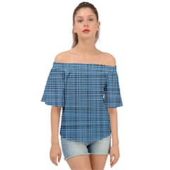 Blue Knitting Pattern Off Shoulder Short Sleeve Top by goljakoff