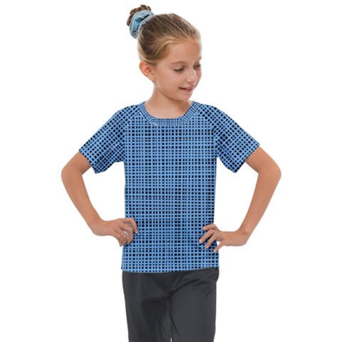 Blue Knitting Pattern Kids  Mesh Piece Tee by goljakoff