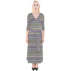 Vintage Knitting Quarter Sleeve Wrap Maxi Dress by goljakoff