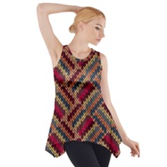 Geometric Knitting Side Drop Tank Tunic by goljakoff