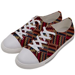 Geometric Knitting Women s Low Top Canvas Sneakers by goljakoff